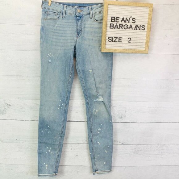 NEW Old Navy Womens Rockstar JeansSuper Skinny Fit Distressed Bleached Size 2 - Picture 2 of 12